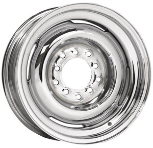 Wheel Vintiques WV22-5712044 Full Chrome Solid Steel Rim 15 X 7" 4-1/2 & 4-3/4" Bolt Circle w/ 4-1/4" Back Space