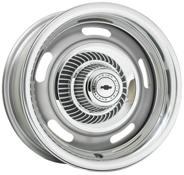 Wheel Vintiques WV30-563404 Silver Corvette Style Rallye Rim 15 X 6" 4-3/4" Bolt Circle w/ 4" Back Space