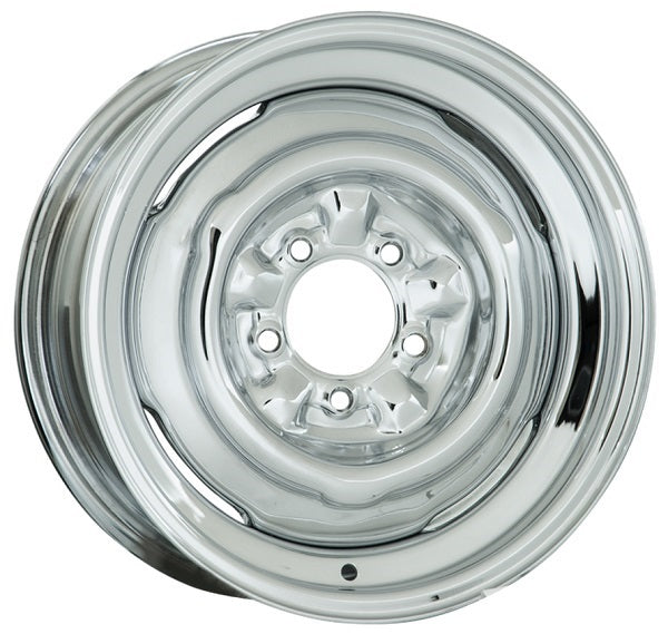 Wheel Vintiques WV64-551203 Chrome O.E Ford Rim - Chev Style 15 X 5" 4-1/2" Bolt Circle w/ 3" Back Space