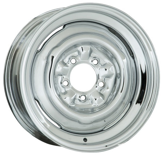 Wheel Vintiques WV64-561204 Chrome O.E Ford Rim - Chev Style 15 X 6" 4-1/2" Bolt Circle w/ 4" Back Space