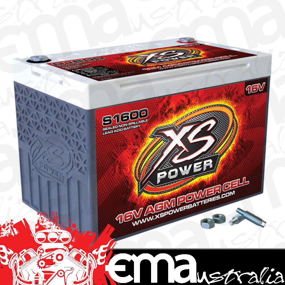 XS Power XSS1600 16 Volt 500Cca Deep Cycle Agm Battery Top Post 10.2"X6.7"X7.2"