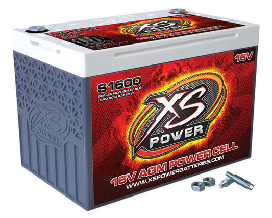 XS Power XSS1600 16 Volt 500Cca Deep Cycle Agm Battery Top Post 10.2"X6.7"X7.2"