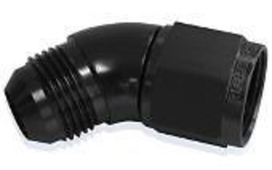 Aeroflow AF542-04BLK 45 Deg Female - Male -4AN Black Full Flow