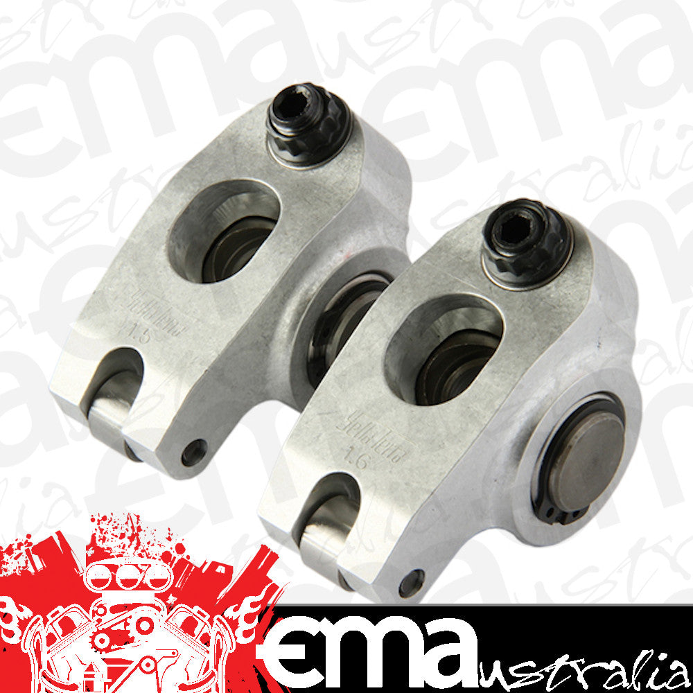 Yella Terra YT6357 Platinum Roller Rocker Set 1.6 X 1.5 Ratio (7/16" Mount, Single Shaft Adjustable) (Suit S/B Chev With Allpro, Bowtie, Brodix Track 1, Dart Ii, Iron Ea