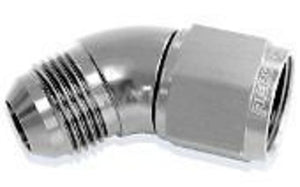 Aeroflow AF542-08S 45 Deg Female - Male -8AN Silver Full Flow