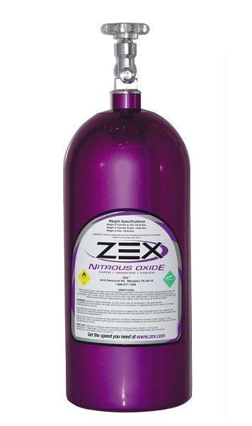 ZEX 10lb PURPLE NITROUS OXIDE BOTTLE ZEX82000 WITH HI-FLOW VALVE