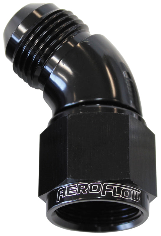 Aeroflow AF542-16BLK 45 Deg Female - Male -16AN Black Full Flow