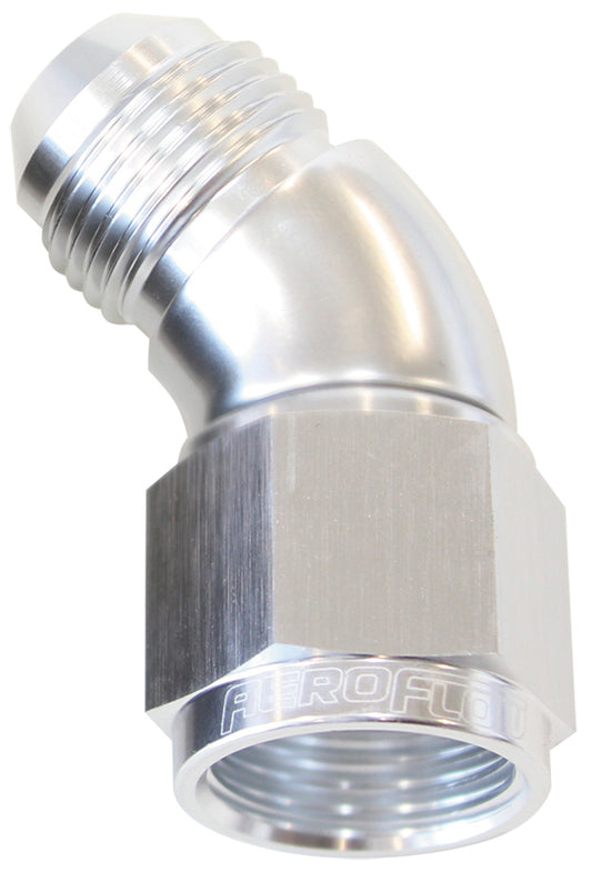 Aeroflow AF542-16S 45 Deg Female - Male -16AN Silver Full Flow