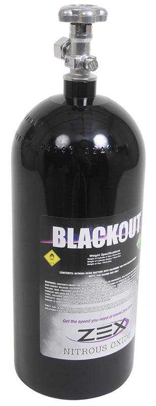 Zex ZEX82340B Blackout Series 10lb. Nitrous Bottle (incl Valve & -4AN Fitting)