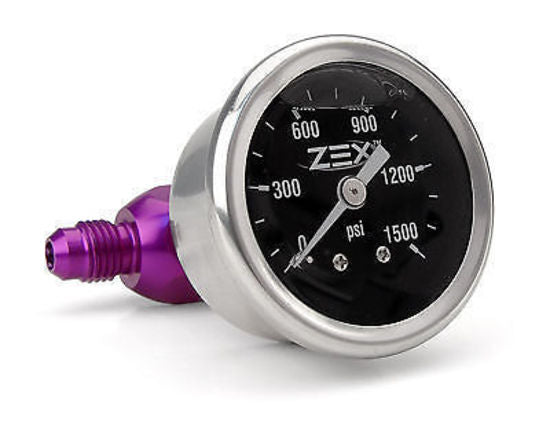 ZEX 1-1/2" NITROUS PRESSURE GAUGE KIT LIQUID FILLED -6AN 0-1500PSI ZEX82342