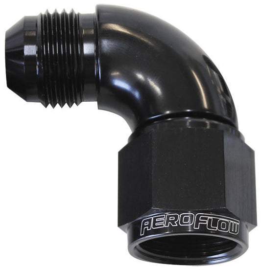 Aeroflow AF543-06BLK 90 Deg Female - Male -6AN Black Full Flow