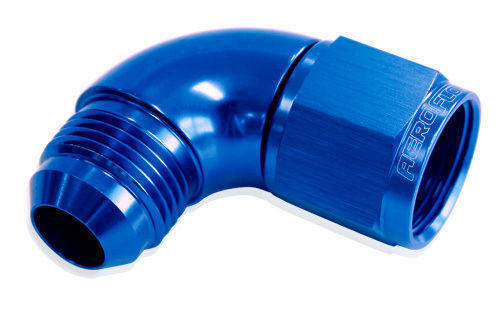 Aeroflow AF543-08 90 Deg Female - Male -8AN Blue Full Flow