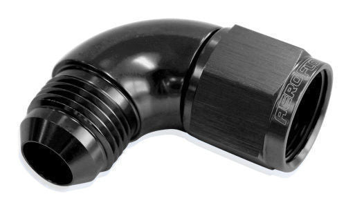 Aeroflow AF543-08BLK 90 Deg Female - Male -8AN Black Full Flow
