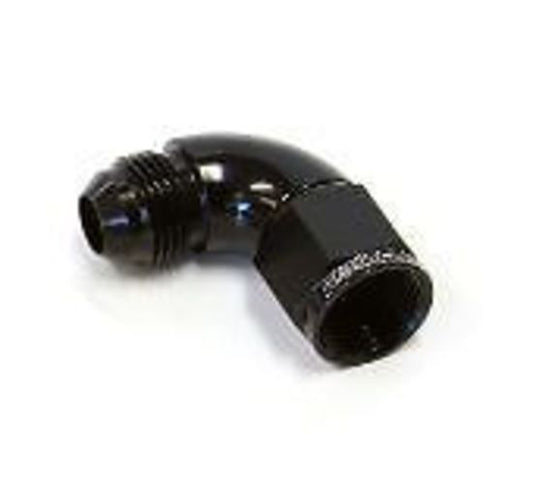 Aeroflow AF543-12BLK 90 Deg Female - Male -12AN Black Full Flow