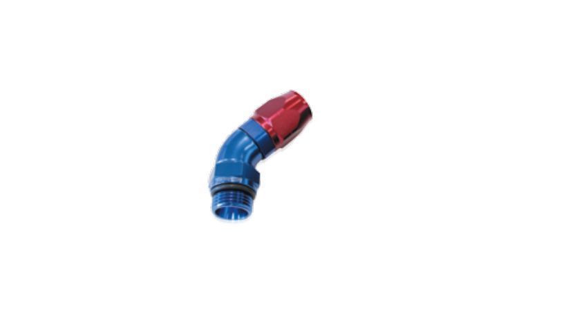 Aeroflow AF544-06-04 Male Hose End -4ORB to -6 Hosefull Flow Billet 45 Deg
