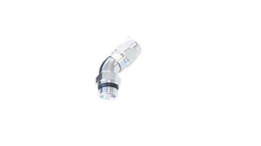 Aeroflow AF544-06-04S Male Hose End -4ORB to -6 Hosefull Flow Billet 45 Deg