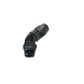 Aeroflow AF544-10-12BLK Male Hose End -12ORB to 10 Hosefull Flow Billet 45 Deg