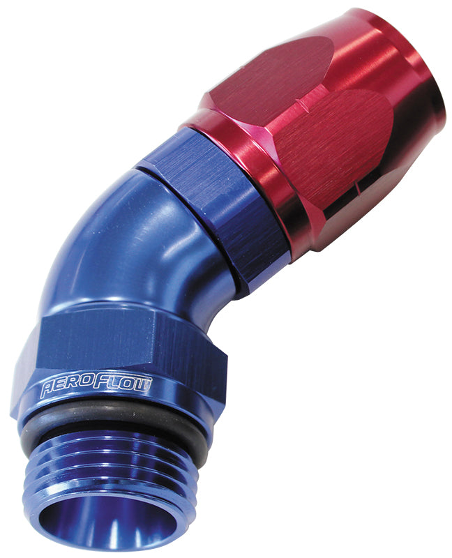 Aeroflow AF544-12-12 Male Hose End -12ORB to 12 Hosefull Flow Billet 45 Deg
