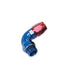 Aeroflow 100 & 450 series braided hose Male End -6ORB to -8 Hosefull Flow Billet 90 Deg Blue Aeroflow Performance Products AF549-08-06