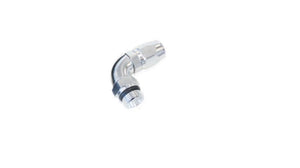 Aeroflow AF549-08-08S Male Hose End -8ORB to -8 Hosefull Flow Billet 90 Deg Silver