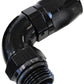 Aeroflow AF549-12-12BLK Male Hose End -12ORB To-12 Hosefull Flow Billet 90 Deg Black