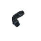 Aeroflow AF549-16-12BLK Male Hose End -12ORB To-16 Hosefull Flow Billet 90 Deg Black