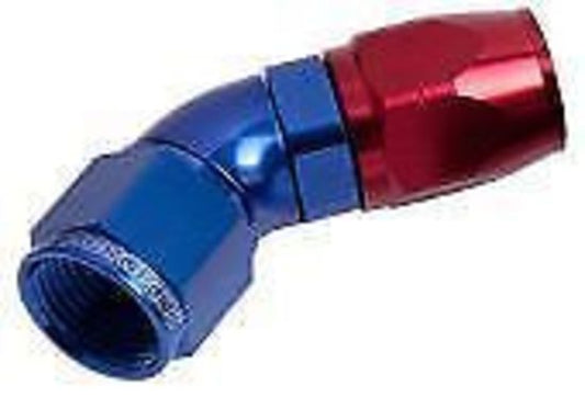 Aeroflow 100 & 450 series braided hose Alloy 45 Deg End -4AN Blue Cutter Style Full Flow Aeroflow Performance Products AF552-04