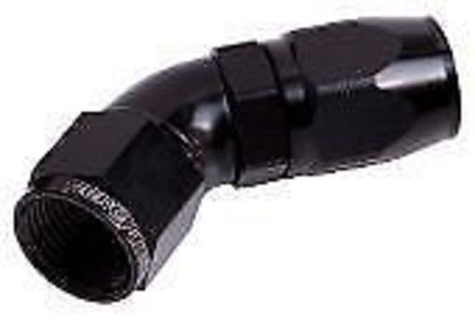 Aeroflow 100 & 450 series braided hose Alloy 45 Deg End -4AN Black Cutter Style Full Flow Aeroflow Performance Products AF552-04BLK