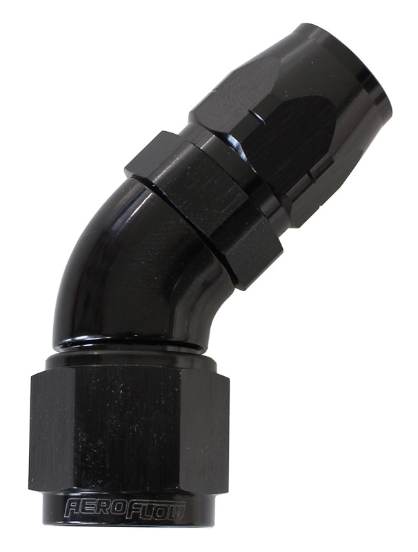 Aeroflow AF552-08-06BLK Stepped 45 Deg Hoseend -8 Hoseto -6AN Expander Hose End Blac