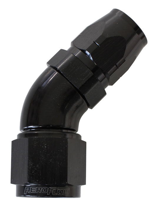 Aeroflow AF552-08-06BLK Stepped 45 Deg Hoseend -8 Hoseto -6AN Expander Hose End Blac