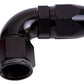 Aeroflow AF553-06BLK-25 Alloy 90 Deg Hose End -6AN Black Cutter Style Full Swivel