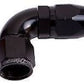 Aeroflow AF553-06BLK Alloy 90 Deg Hose End -6AN Black Cutter Style Full Swivel