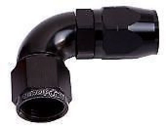 Aeroflow AF553-06BLK Alloy 90 Deg Hose End -6AN Black Cutter Style Full Swivel