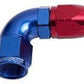 Aeroflow AF553-08 Alloy 90 Deg Hose End -8AN Blue Cutter Style Full Swivel