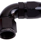 Aeroflow AF553-08BLK-25 Alloy 90 Deg Hose End -8AN Black Cutter Style Full Swivel