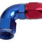 Aeroflow 100 & 450 series braided hose Alloy 90 Deg End -10AN Blue Cutter Style Full Swivel Aeroflow Performance Products AF553-10