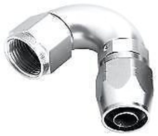 Aeroflow 100 & 450 series braided hose Alloy 120 Deg End -4AN Silver Cutter Style Full Flow Aeroflow Performance Products AF554-04S