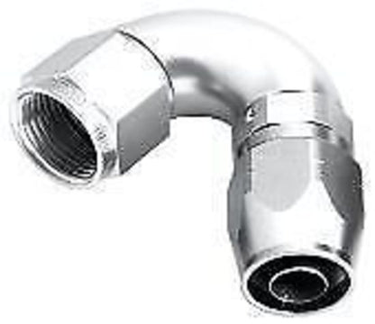 Aeroflow 100 & 450 series braided hose Alloy 120 Deg End -6AN Silver Cutter Style Full Flow Aeroflow Performance Products AF554-06S