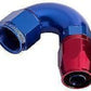 Aeroflow AF554-10 Alloy 120 Deg Hose End -10AN Blue Cutter Style Full Flow