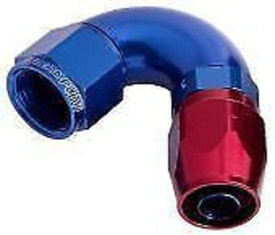 Aeroflow AF554-10 Alloy 120 Deg Hose End -10AN Blue Cutter Style Full Flow