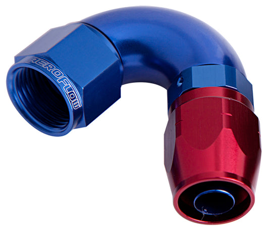 Aeroflow AF554-12 Alloy 120 Deg Hose End -12AN Blue Cutter Style Full Flow