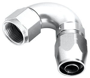 Aeroflow AF554-12S Alloy 120 Deg Hose End -12AN Silver Cutter Style Full Flow