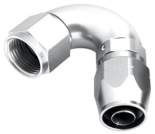Aeroflow AF554-16S Alloy 120 Deg Hose End -16AN Silver Cutter Style Full Flow