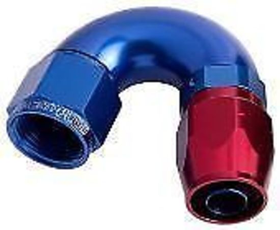 Aeroflow AF555-04 Alloy 150 Deg Hose End -4AN Blue Cutter Style Full Flow