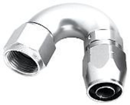 Aeroflow AF555-04S Alloy 150 Deg Hose End -4AN Silver Cutter Style Full Flow
