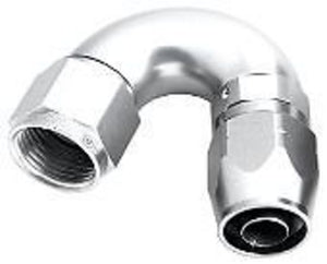 Aeroflow AF555-04S Alloy 150 Deg Hose End -4AN Silver Cutter Style Full Flow