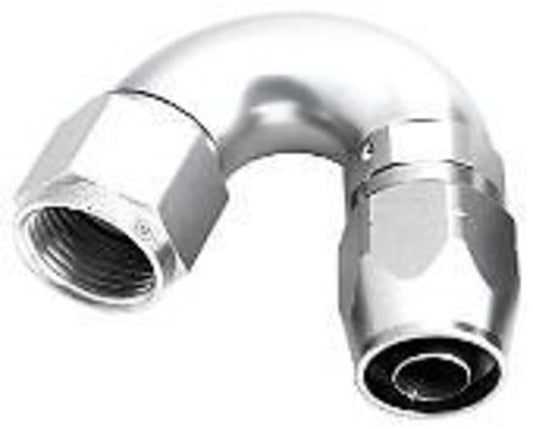 Aeroflow 100 & 450 series braided hose Alloy 150 Deg End -4AN Silver Cutter Style Full Flow Aeroflow Performance Products AF555-04S
