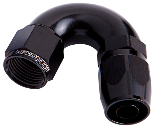 Aeroflow AF555-06BLK Alloy 150 Deg Hose End -6AN Black Cutter Style Full Flow