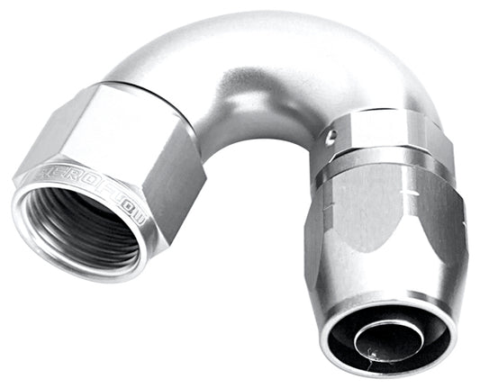 Aeroflow AF555-08S Alloy 150 Deg Hose End -8AN Silver Cutter Style Full Flow