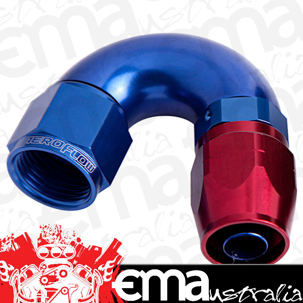 Aeroflow AF555-12 Alloy 150 Deg Hose End -12AN Blue Cutter Style Full Flow